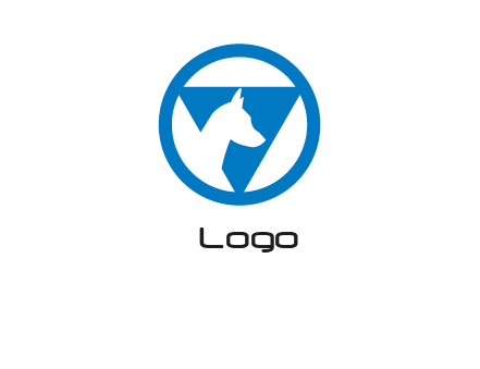 dog in triangle logo