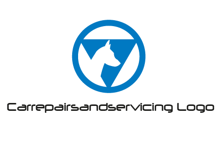dog in triangle logo