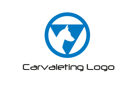 dog in triangle logo