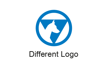 dog in triangle logo