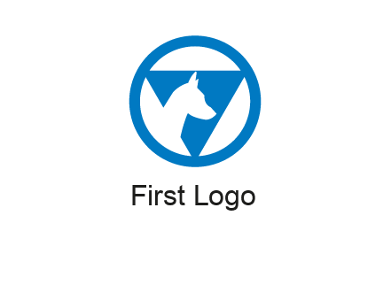 dog in triangle logo