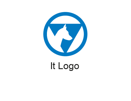 dog in triangle logo