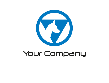 dog in triangle logo