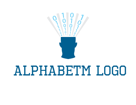 coding going inside brain logo