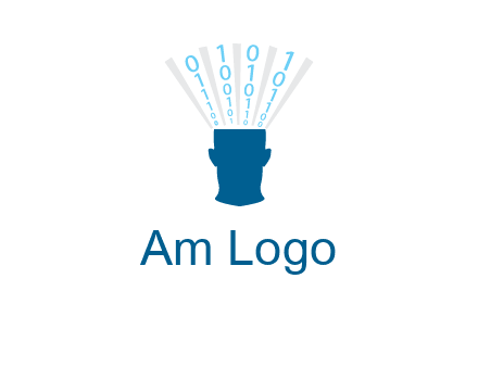 coding going inside brain logo