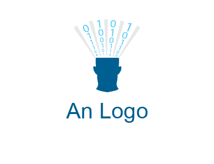 coding going inside brain logo