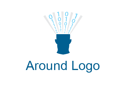 coding going inside brain logo