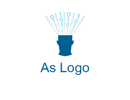 coding going inside brain logo