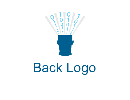 coding going inside brain logo