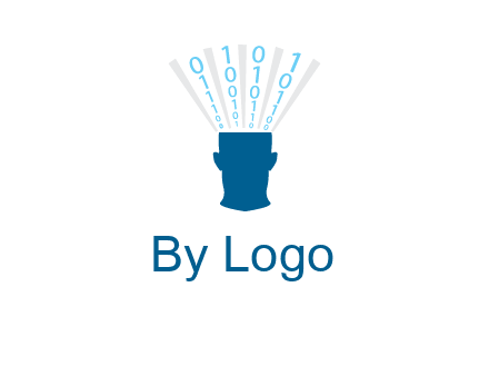 coding going inside brain logo