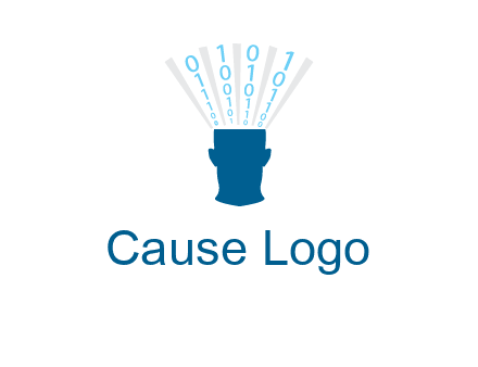 coding going inside brain logo