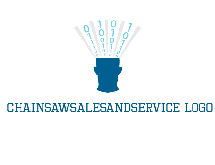 coding going inside brain logo