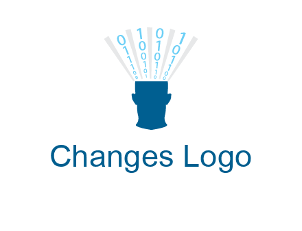 coding going inside brain logo