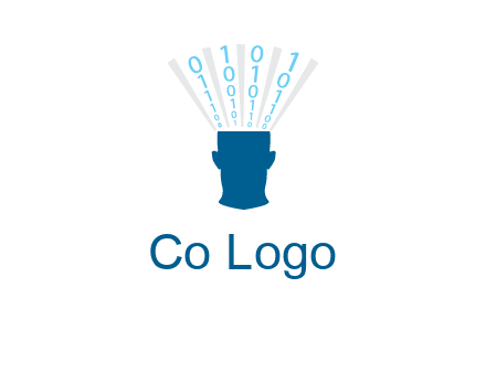 coding going inside brain logo