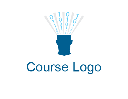 coding going inside brain logo