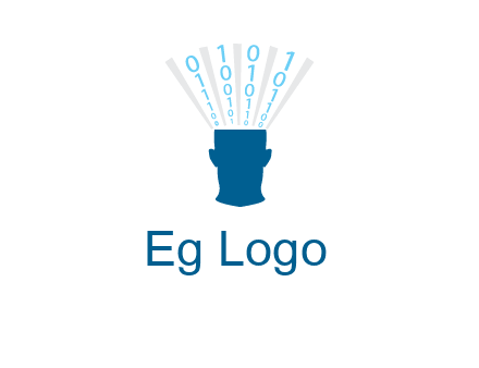 coding going inside brain logo