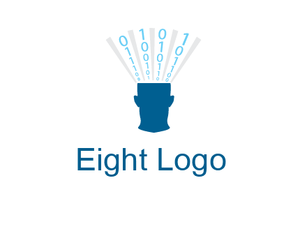 coding going inside brain logo