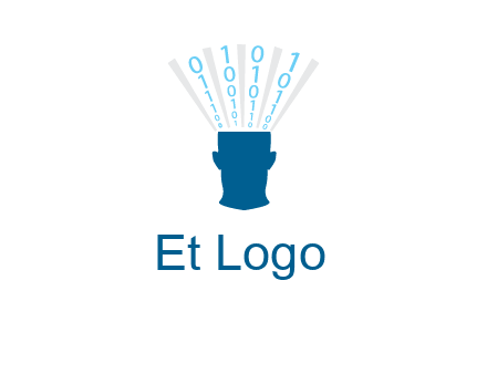 coding going inside brain logo