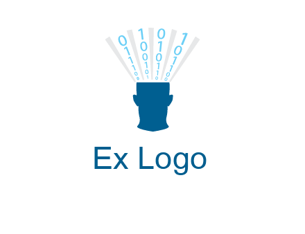 coding going inside brain logo