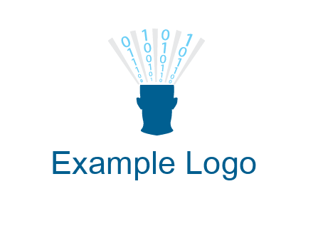 coding going inside brain logo