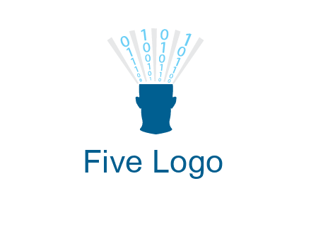 coding going inside brain logo