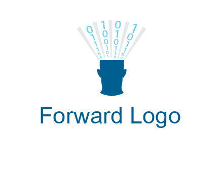 coding going inside brain logo