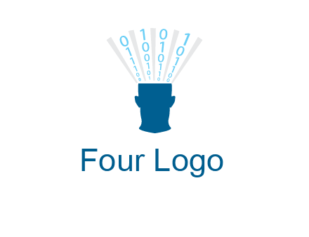 coding going inside brain logo