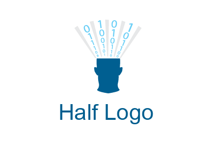 coding going inside brain logo