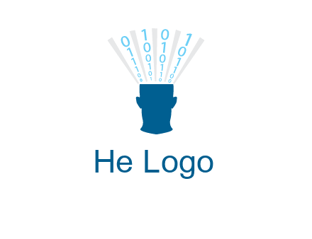 coding going inside brain logo