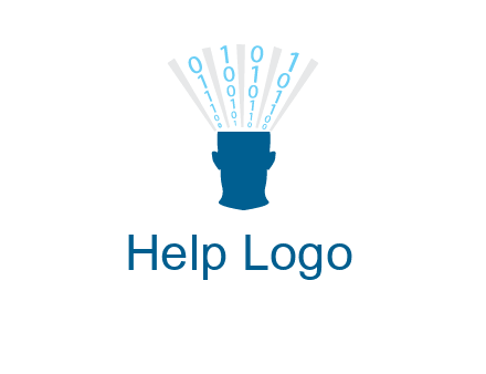coding going inside brain logo