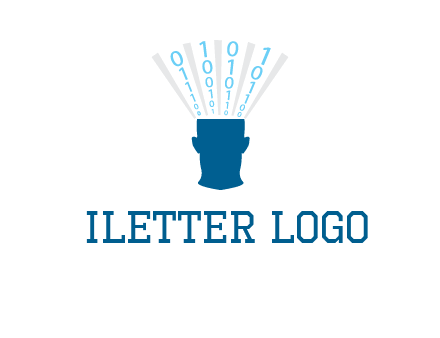 coding going inside brain logo