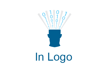 coding going inside brain logo