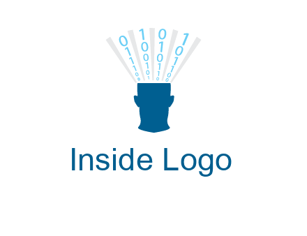 coding going inside brain logo