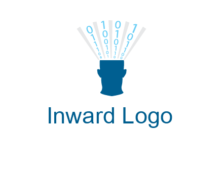 coding going inside brain logo