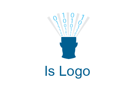 coding going inside brain logo
