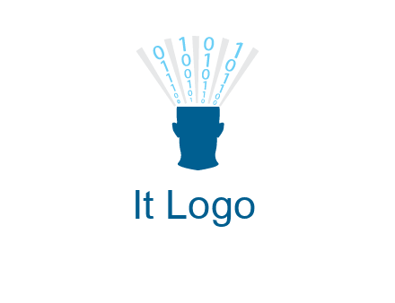 coding going inside brain logo