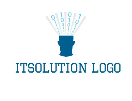 coding going inside brain logo