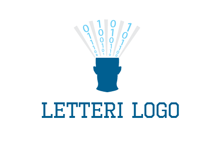 coding going inside brain logo