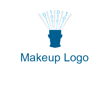 coding going inside brain logo