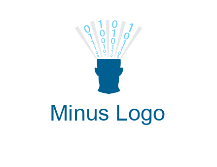 coding going inside brain logo
