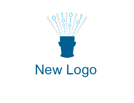 coding going inside brain logo