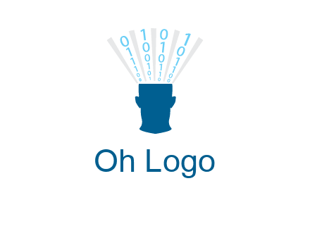 coding going inside brain logo