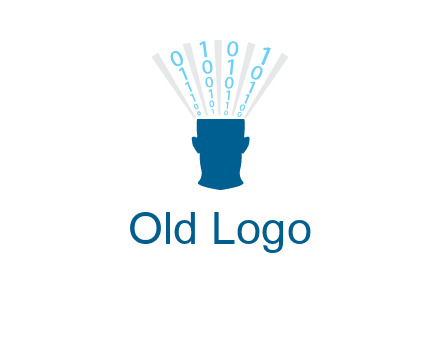 coding going inside brain logo