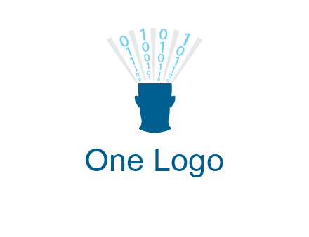 coding going inside brain logo