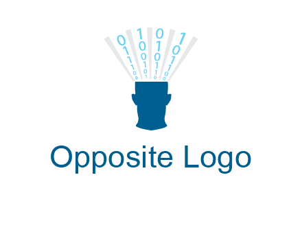 coding going inside brain logo