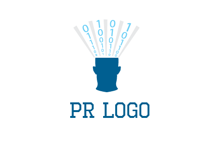 coding going inside brain logo