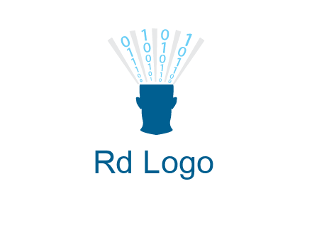 coding going inside brain logo