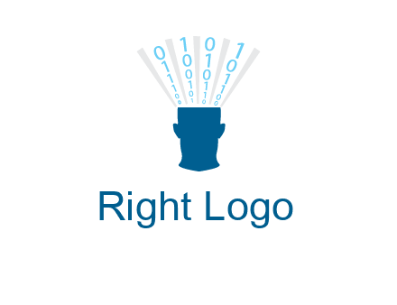 coding going inside brain logo