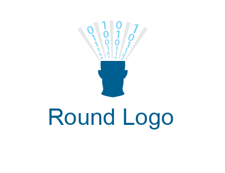 coding going inside brain logo