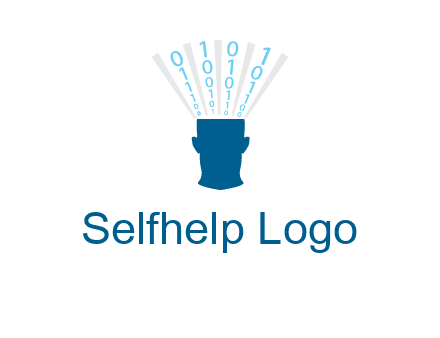 coding going inside brain logo